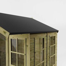 Mercia 8x8 summerhouse roof and window detail close-up