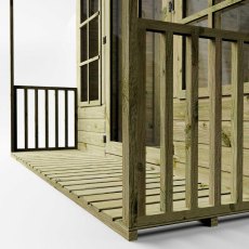 Mercia traditional summerhouse veranda detail with timber balustrade