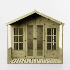 Mercia 10x8 traditional summerhouse front elevation with double doors and windows