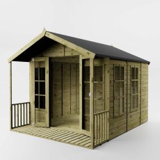 Mercia 10x8 wooden summerhouse with doors open showing interior space