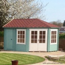 Shire Leygrove Log Cabin - close up painted