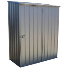 5 x 3 Mercia Absco Space Saver Pent Metal Shed in Zinc - isolated 3/4 view