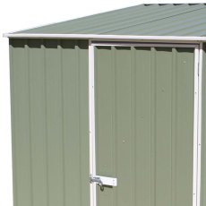 7 x 5 Mercia Abcso Space Saver Pent Metal Shed in Pale Eucalyptus - detail of door