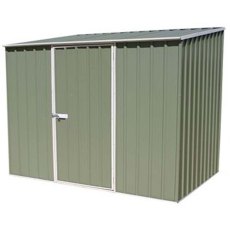 7 x 5 Mercia Abcso Space Saver Pent Metal Shed in Pale Eucalyptus - door closed