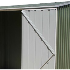 7 x 5 Mercia Abcso Space Saver Pent Metal Shed in Pale Eucalyptus - detail of door bracing