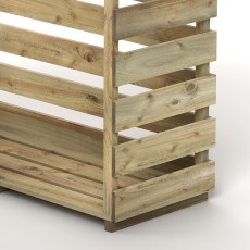 4x2 Rowlinson Log Store with Shelf - isolated corner