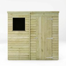 Mercia 7x5 pent overlap shed front elevation with door and window