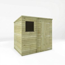 Mercia 7x5 pent wooden shed external view with window