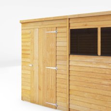 8x6 Mercia Overlap Pent Shed - External door view closed