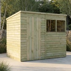 Mercia 8x6 Overlap Pent Shed Side Angle View