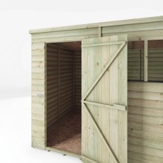 Mercia 8x6 Overlap Pent Shed Front Corner Perspective