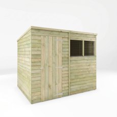 Mercia 8x6 Overlap Pent Shed Front View with Door closed