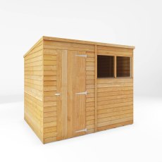 8x6 Mercia Overlap Pent Shed - isolated and door closed