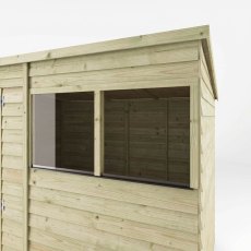 Mercia 10x6 Overlap Pent Shed Window and Cladding Detail