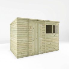 Mercia 10x6 Overlap Pent Shed Angled Front Exterior View