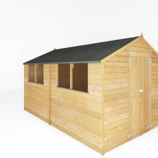 12x8 Mercia Overlap Shed - isolated angle view