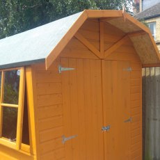 7 X 7 (1.98m X 2.05m) Shire Shiplap Barn Shed - in situ, door close up