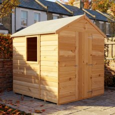 6 x 6 Shire Faroe Shiplap Apex Shed - in situ, doors losed