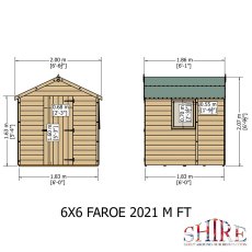 5x5 Shire shiplap shed dimensions