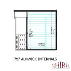 Shire 7 x 7 (1.98m x 2.05m)  Shire Alnwick Summerhouse with Verandah