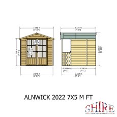 Shire 7 x 7 (1.98m x 2.05m)  Shire Alnwick Summerhouse with Verandah