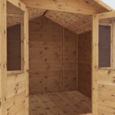 7x5 Mercia Shiplap Traditional Summerhouse - close up of doors open internal shot