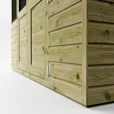 Close-up of Mercia summerhouse overlap cladding showing timber construction detail