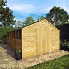 20x10 Mercia Modular Overlap Shed - in situ, doors closed