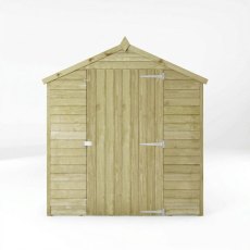 Mercia 8x6 overlap wooden shed straight-on front elevation