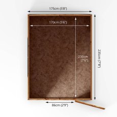 8 x 6 (2.40m x 1.90m) Mercia Overlap Windowless Shed - Floor Plan