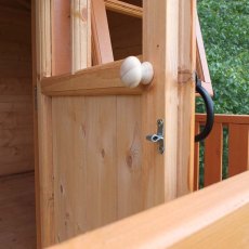 6x6 Shire Stork Playhouse inc platform - Detail of door