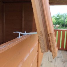 6x6 Shire Stork Playhouse inc platform - Detail of oening window