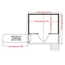 6x6 Shire Stork Playhouse inc platform - floor plan