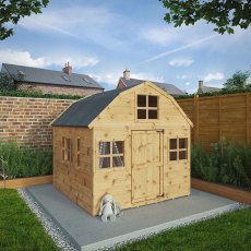 6x6 Mercia Dutch Barn Playhouse - in situ - angle view