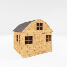 6x6 Mercia Dutch Barn Playhouse - white background - angle view
