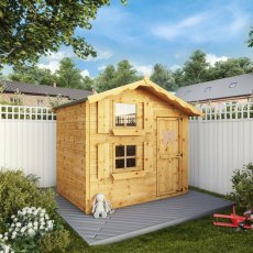 7 x 5 Mercia Snowdrop Double Storey Playhouse - In Situ, Door Closed