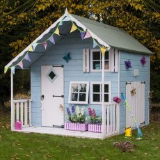 Shire Crib Playhouse with Integral Garage - Decorated for a girl