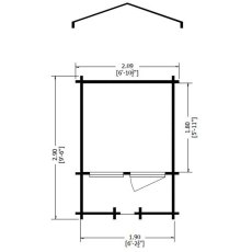 7 x 7 Shire Maulden Log Cabin - floor plan