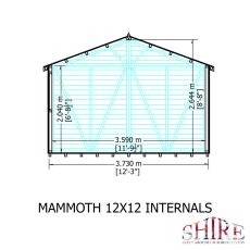 12x12 Shire Mammoth Professional Apex Shed - internal view