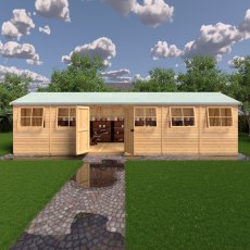 10 x 30 Shire Mammoth Professional Apex Shed - in situ, front view