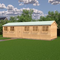 10 x 30 Shire Mammoth Professional Apex Shed - in situ, angle view