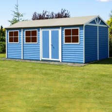 Shire Mammoth Professional Apex Shed - blue painted loglap