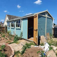 Shire Mammoth Professional Apex Shed - shiplap insitu