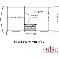 26 x 14 Shire Elveden Log Cabin - Base plan