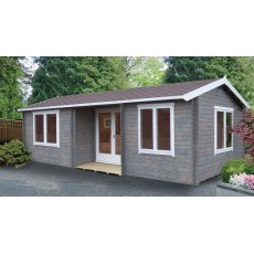 26 x 14 Shire Elveden Log Cabin - Anthracite Grey and optional plain windows