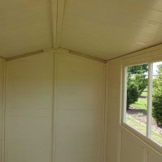 7x5 Shire Lewis Premium Apex Shed - internal view of tongue and groove roof