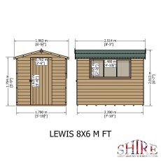 8x6 Shire Lewis Premium Apex Shed