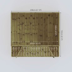 Floor plan of 7x7 summerhouse showing layout and veranda area