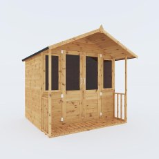 7x7 Mercia Shiplap Traditional Summerhouse with Veranda - doors closed