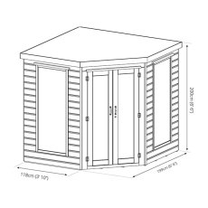 Mercia 7 x 7 (2.1m x 2.1m) Mercia Premier Corner Summerhouse